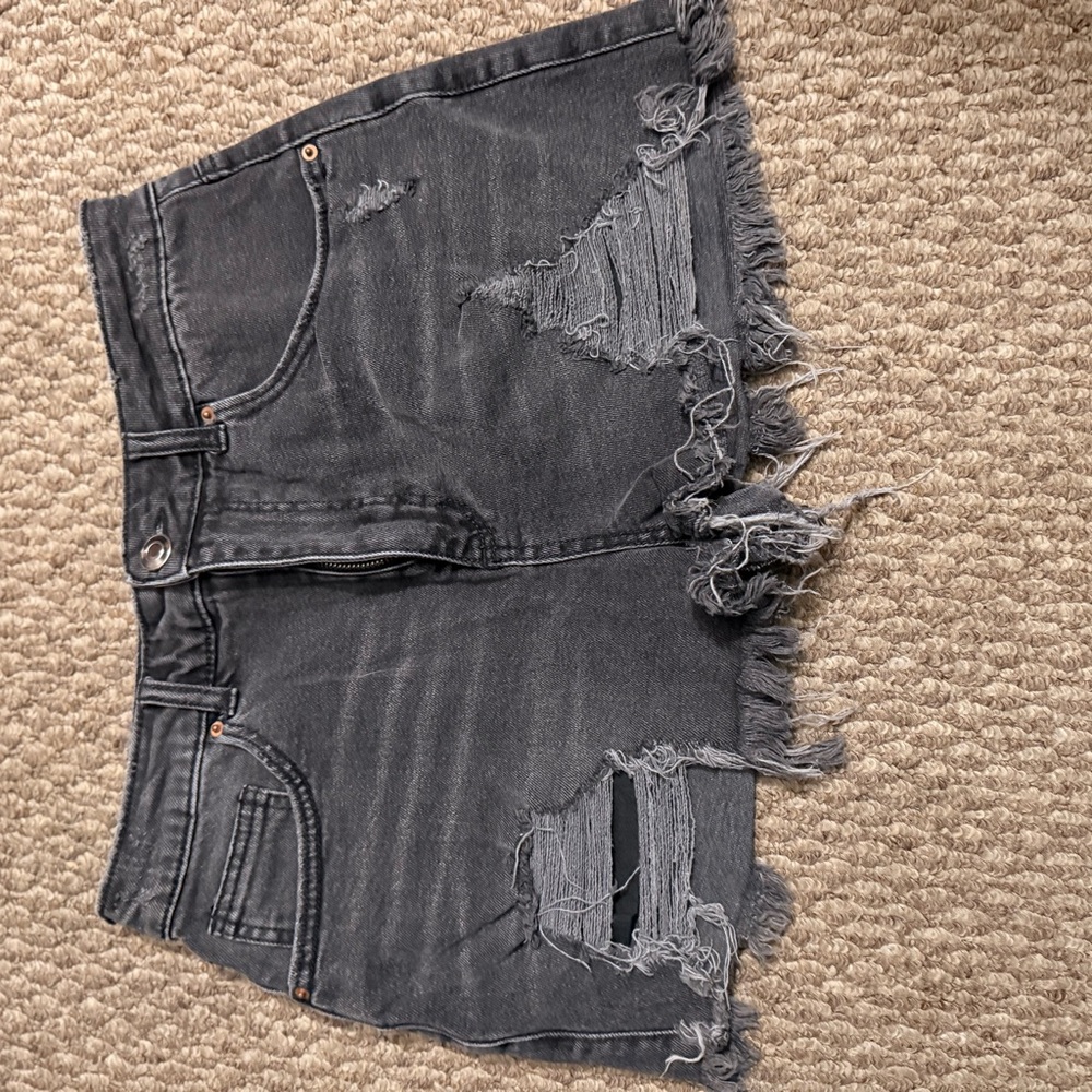 SO Charcoal Distressed Jean Shorts